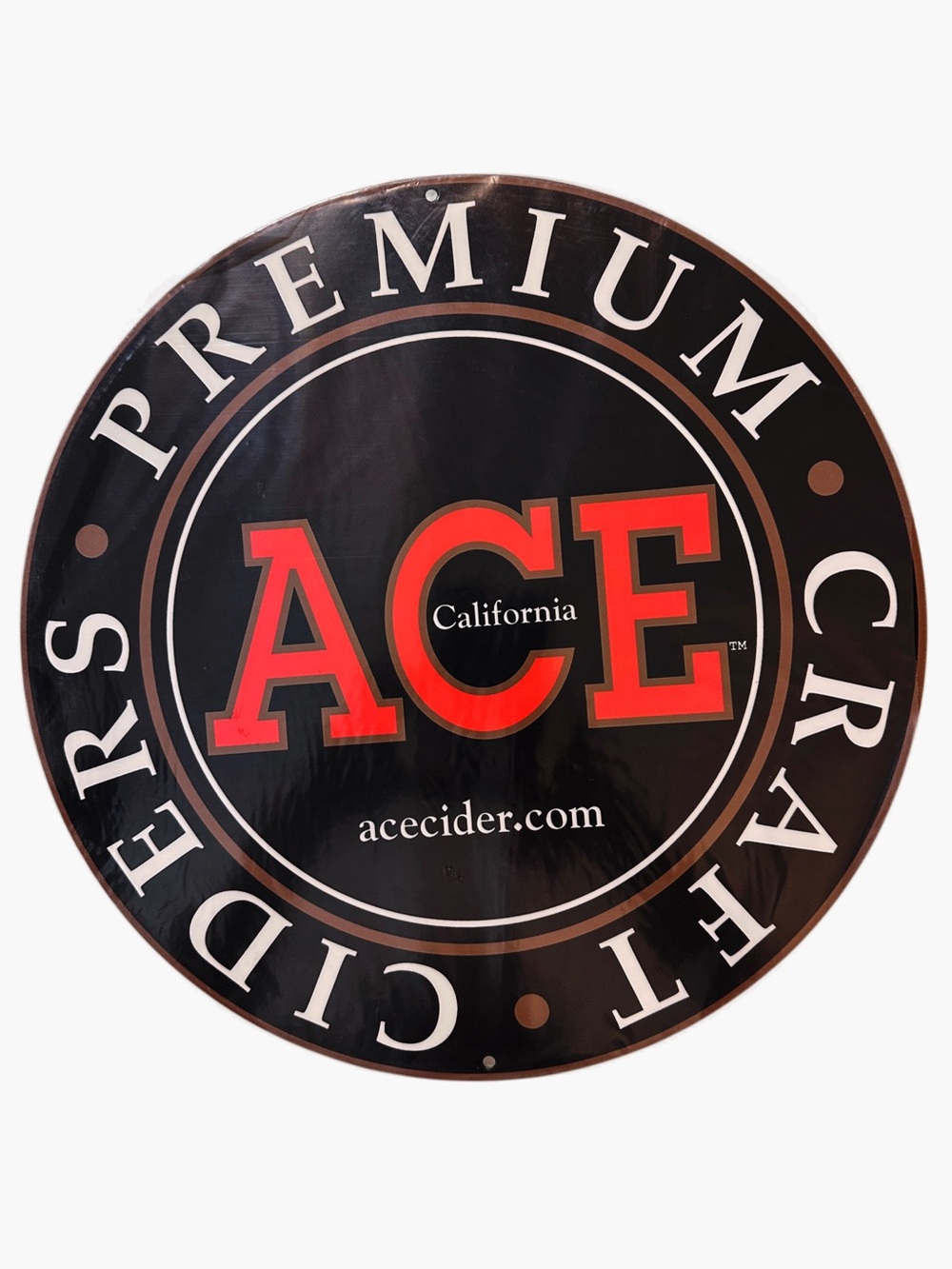 ACE Premium California Cider Round Metal Advertising Sign Sealed New